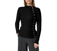 Générique Sweater Femme Hiver à Demi-col Montant et Boutons, Top Style plébé, uni, Chaud et Confortable, Parfait pour Un Look raffiné, idéal pour Un Usage Quotidien. n149
