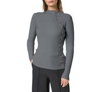 Générique Sweater Femme Hiver à Demi-col Montant et Boutons, Top Style plébé, uni, Chaud et Confortable, Parfait pour Un Look raffiné, idéal pour Un Usage Quotidien. n149