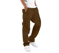 Générique Sweatpants avec Cordon Coulissant Jogging Homme Chaud Impermeable Pantalon Cargo Classique de Chantier Peche Pantalons de Sécurité Pantalon Hiver Homme Marron L