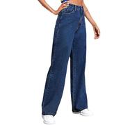 Générique Sweatpants That Look Like Jeans Boyfriend Jeans Sweatpant Jeans High Waisted with Pockets Cute Sweatpants for Women (Dark Blue,Grand)