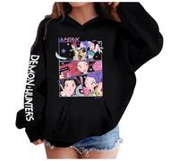 Générique Sweats à Capuche D-Demons H-Hunters Merch pour Fille Imprimés Huntr/X Pull à Manches Longues Hauts Décontractés Hoodies