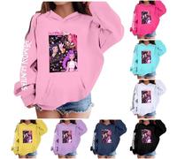 Générique Sweats à Capuche D-Demons H-Hunters Merch pour Fille Imprimés Huntr/X Pull à Manches Longues Hauts Décontractés Hoodies