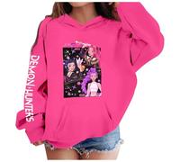 Générique Sweats à Capuche D-Demons H-Hunters Merch pour Fille Imprimés Huntr/X Pull à Manches Longues Hauts Décontractés Hoodies