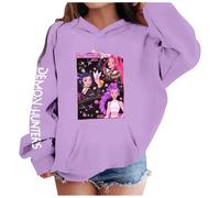 Générique Sweats à Capuche D-Demons H-Hunters Merch pour Fille Imprimés Huntr/X Pull à Manches Longues Hauts Décontractés Hoodies
