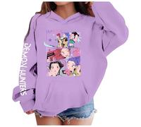Générique Sweats à Capuche D-Demons H-Hunters Merch pour Fille Imprimés Huntr/X Pull à Manches Longues Hauts Décontractés Hoodies