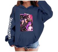 Générique Sweats à Capuche D-Demons H-Hunters Merch pour Fille Imprimés Huntr/X Pull à Manches Longues Hauts Décontractés Hoodies