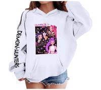 Générique Sweats à Capuche D-Demons H-Hunters Merch pour Fille Imprimés Huntr/X Pull à Manches Longues Hauts Décontractés Hoodies