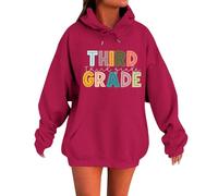 Générique Sweats à Capuche et Sweat-Shirts élégants pour Femmes pour la rentrée Scolaire. Design Classique à col Rond avec des Motifs Uniques, Parfait pour Le Printemps et l'automne. (Red, XXL)