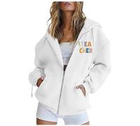 Générique Sweats à Capuche et Sweat-Shirts élégants pour Femmes pour Une Tenue décontractée Conception à Capuche Manches Longues avec imprimé de Saison Scolaire Parfait Un Confort Toute (White, XXL)
