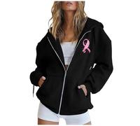 Générique Sweats À Capuche Femme Cancer du Sein Sweat Vêtements Sweatshirt a Veste Vest Sport Femmes De Hoodies Sweet Vestes Top Vetement Legere Ete Hoodie en Zippé Sweat-Shirt pour Sportswear