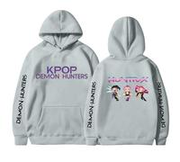 Générique Sweats à Capuche Femme Korean Idol Demon Movie Kpop Hunters Style Streetwear Imprimés d'anime Longues Sweat-Shirt avec Poches