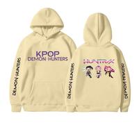 Générique Sweats à Capuche Femme Korean Idol Demon Movie Kpop Hunters Style Streetwear Imprimés d'anime Longues Sweat-Shirt avec Poches
