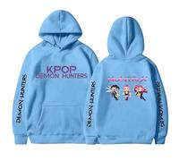 Générique Sweats à Capuche Femme Korean Idol Demon Movie Kpop Hunters Style Streetwear Imprimés d'anime Longues Sweat-Shirt avec Poches