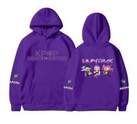 Générique Sweats à Capuche Femme Korean Idol Demon Movie Kpop Hunters Style Streetwear Imprimés d'anime Longues Sweat-Shirt avec Poches
