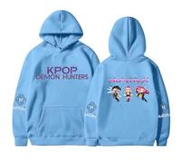 Générique Sweats à Capuche Femme Korean Idol Demon Movie Kpop Hunters Style Streetwear Imprimés d'anime Longues Sweat-Shirt avec Poches