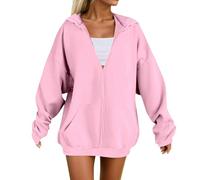 Générique Sweats à Capuche Femme Super Soft Touch Automne Hiver Chic Élégant Coton Couleur Pure Manches Longues Oversize Grande Taille Loungewear pour Femmes Hoodie