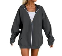 Générique Sweats à Capuche Femme Super Soft Touch Automne Hiver Chic Élégant Coton Couleur Pure Manches Longues Oversize Grande Taille Loungewear pour Femmes Hoodie