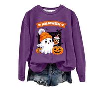 Générique Sweats À Capuche Femme Sweat-Shirt pour Halloween Bleu De Chine Veste Sweat avec Chic Élégant Hoodie Poche Super Soft Touch Pulls, Gilets Et Vêtements Shirt La Toussaint F M