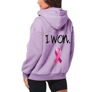 Générique Sweats À Capuche Femme Top du Cancer Sein Sweat Hoodie Sweatshirt a Zippé Vetements Vest Sport Femmes Vêtements Sweet Vestes De Veste en Sweat-Shirt pour Vetement Sportswear Blouson