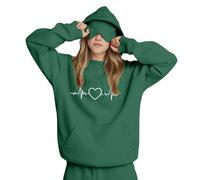 Générique Sweats à Capuche Femme Zippe Rose Ensemble Long 4XL, Sweat à Capuche avec Masque pour Les Yeux intégré Mode Avion de Voyage Vert foncé XXL