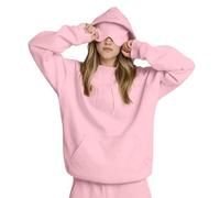 Générique Sweats à Capuche Femme Zippe Rose Ensemble Long 4XL, Sweat à Capuche avec Masque pour Les Yeux intégré Mode Avion de Voyage Rose XXL