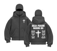 Générique Sweats à Capuche Homme Zippé Pull Grande Taille Balaclava Cagoule Veste Polaire Hiver Mode Y2K Zip Hoodie Veste mi Saison Chaud Masque Sweat Coupe Vent Moto Vélo Blouson Manteau