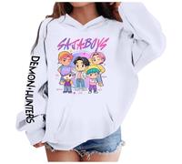 Générique Sweats à Capuche K Pop Demon Hunter Merch pour Fille Imprimés Kpop Demons Hunters Huntrix Huntr/X Rumi Mira Zoey Pull à Manches Longues K-Pop Witch Hauts Décontractés Demon Hoodie 2-12 Ans