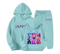 Générique Sweats À Capuche Kpop D-Demons H-Hunters Merch Pour Fille Imprimés Huntr/X Sweats Enfants Mode Filles Mignon Manches Longues Hauts Décontracté Hoodie Bleu ciel,4 ans