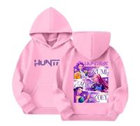 Générique Sweats à Capuche Kpop Demons Hunters Merch pour Fille Imprimés Huntrix Huntr/X Rumi Mira Zoey Pull à Manches Longues K Pop Hauts Décontractés Hoodie Unie Filles Garçons 7-8 Ans