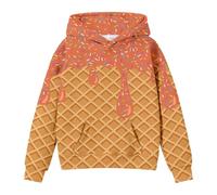 Générique Sweats à Capuche Mignons pour Adolescentes Style Preppy Tendance Hoodies surdimensionnés à Manches Longues dégradé pour Filles (Orange, 2-3 Years)