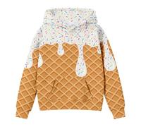 Générique Sweats à Capuche Mignons pour Adolescentes Style Preppy Tendance Hoodies surdimensionnés à Manches Longues dégradé pour Filles (White, 7-8 Years)