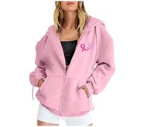 Générique Sweats à Capuche Octobre Rose 2025 Sweat Octobre Rose Sensibilisation Cancer du Sein Oversize Pulls Femme Sweat à Capuche pour Femme Contre Le Cancer du Sein Gilets Et Sweats à Capuches (M)