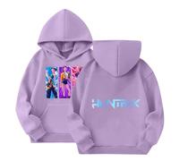 Générique Sweats à Capuche - - - - pour Fille Anime Imprimés Longues De-Mon Huntrix Sweatshirt Graphique Enfants Zoey Pulls À Motifs de Films Décontractés Hoodie