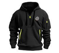 Générique Sweats Homme Hiver Tres Chaud Mi Saison Hoodie Running Vent Automne Réfléchissante Fourrure Velours Sweater Gilet Noir Capuche Hoodie Homme XL