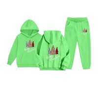 Générique Sweats sans Capuche Enfant Noël Quatre Saisons 2-12 Ans Sweat-Shirt GarçOn Chic Festival Mignon Dessins AniméS ImpriméS Personnalité Hauts Manches Longues DéContracté Ample (Green, 6-7 Ans)