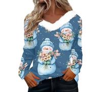 Générique Sweatshirt Adulte Women Sweat V Col Ugly Adultes Deguisement Femme Noel Couple Lumineux Moche Drole Polaire Christmas Vetement Renne Pull Noel Moche Femme XL