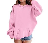 Générique Sweatshirt Capuche Fille,Sportwear Fashion Trendy Sweat Basics Motif placé Fille Décontracté Manches Longues Tops Enfant Ado Taille Unique Pull Mignon pour Enfants 5-12 Ans