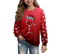 Générique Sweatshirt Family NoelPull décontracté pour garçons et Filles,Confortable et élégant,idéal Quotidien(Rouge,13-14 Ans)