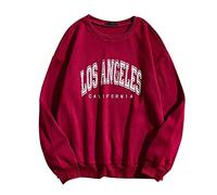 Générique Sweatshirt Femme Coton - Pull pour Femmes Mode Lettre Impression Col Rond à Manches Longues Sweat DéContracté Hauts à La Mode Pull Femmes Sweat Capuche