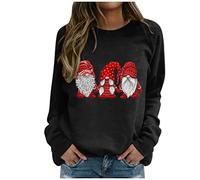 Générique Sweatshirt Femme de Noël, Sweat à Motif Lutins Festifs, Confortable et Stylé en Multicolore pour Fêtes de Noël, Célébrations et Loisirs