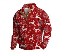 Générique Sweatshirt Homme - Sweet Homme sans Capuche Pull à Manches Longues pour Hommes Design de noël avec imprimé en 3D Grande Taille Haut Pull à Capuche Style Deux (L)