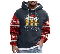 Générique Sweatshirt Noel Homme Pulls Imprimé Père Noël Moche Sweat à Capuche Décontractés Confortable Hiver Surdimensionné Festif Sweats Noel Vêtements