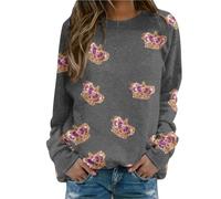 Générique Sweatshirt Paillette Femmes À La Mode Tops Brillante Sequin Sweatshirts Chemise Tops Manches Longues Années 50 Tenues Scintillantes Soirée Party Carnaval Outwear