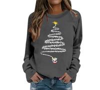 Générique Sweatshirts Femme Pull De Noel Famille Vêtements Noël Cardigan Sweat Veste Polaire a Capuche Sweats À Renne Gris foncé M