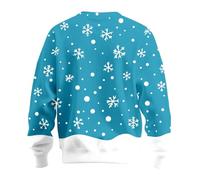 Générique Sweatshirts Homme Pull tricoté à Manches Longues et col Ras du Cou,imprimé Renne et Flocon de Neige,Doux Confortable,idéal pour Les Vacances d'hiver ou Les fêtes(Sky Blue,M)