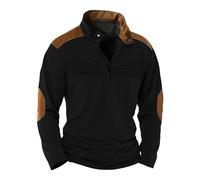 Générique Sweatshirts Homme Sportswear Pull Sans Capuche French Terry Sweat a Manches Longues Zippé Éponge Chaud Et Léger Blanc À Noir Pulls, Gilets Sweats Facile D'entretien Col Rond/Crewneck