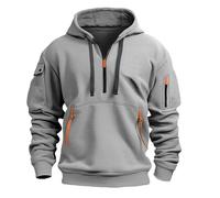 Générique Sweatshirts Hommes, Sweat à Capuche pour Homme avec Demie Fermeture, Grandes Tailles, Pulls Chaud Décontracté Confortable, Pull de Travail Quotidien, Couleur Unie Sweats à Capuche Homme