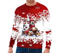 Générique Sweet Homme Sweat-Shirt sans Capuche,col Ras du Cou,pour Une Tenue décontractée,Parfait pour la Superposition ou Le Style Autonome,idéal Le Confort et la polyvalence au Quotidien(Red,XXL)