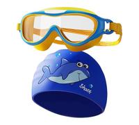 Générique Swim Goggles and Hat Set, Anti-Fog Waterproof Adjustable Swimming Goggles with Cap, Comfortable Fit in Toddler Youth Training, Ideal for Beach Pool Snorkeling Kids Activities