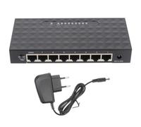 Générique Switch Ethernet avec Boîtier Abs Noir Adaptatif 8 Ports 10/100 Mbps Rj45 en Énergie , Compatible Routeur et Appareils Ethernet pour Bureau et Domicile